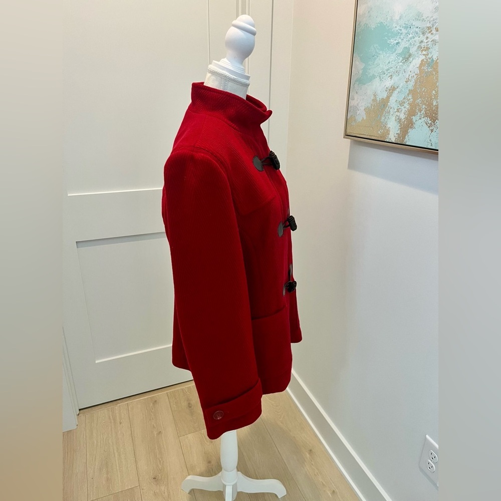 Talbots Mockneck Red Toggle Jacket Patch Pocket W… - image 10